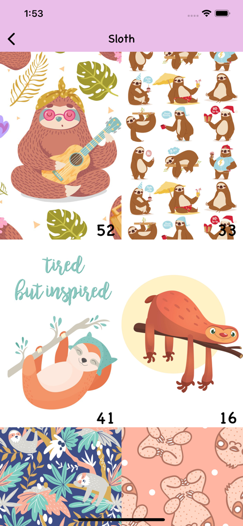 Cute Animals Wallpapers - Kawaii sloth wallpaper gallery featuring cartoon illustrations
