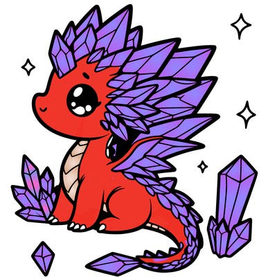 little cute crystal dragon