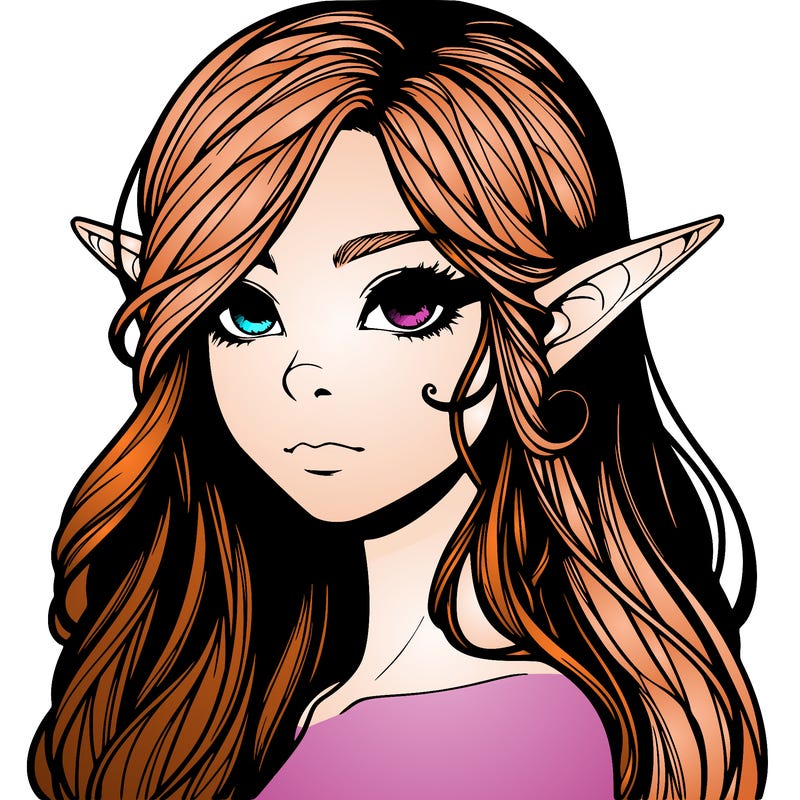 elf girl realistic dark fantasy