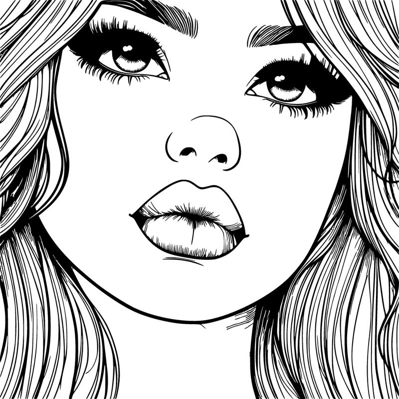 really realistic girl with lips