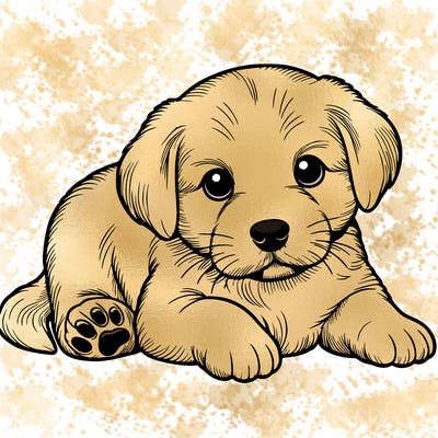 a cute realistic puppy