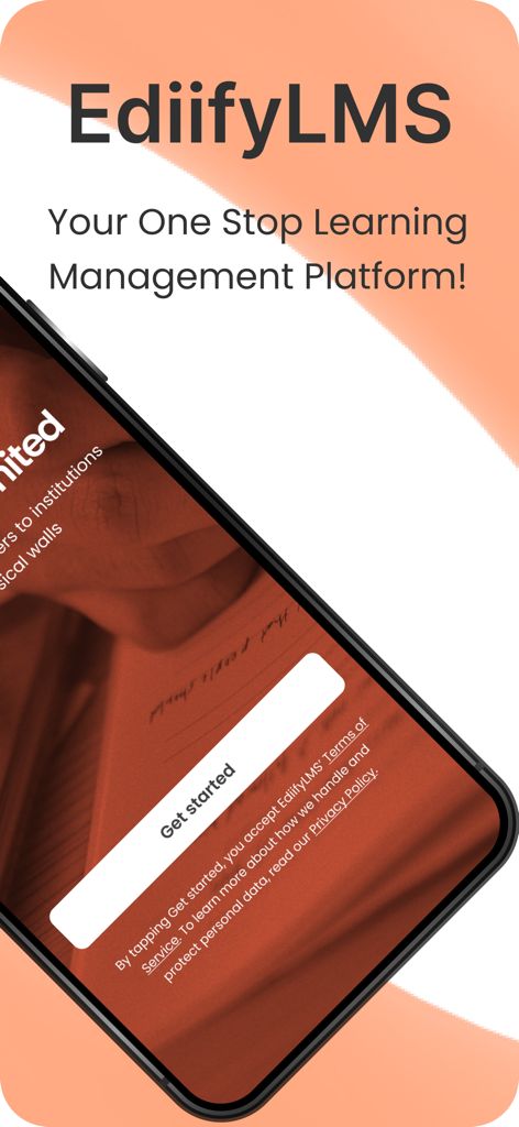 Ediify LMS - スマートフォンのEdiify LMSモバイルアプリのウェルカム画面