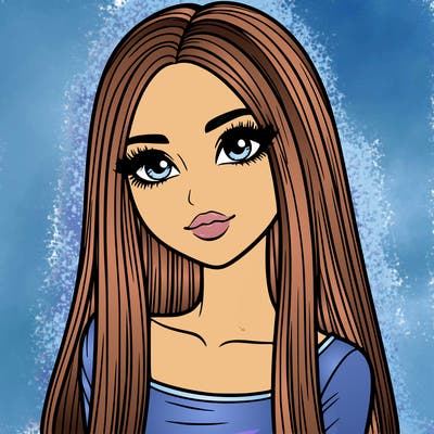 realistic girl with straight and long hair