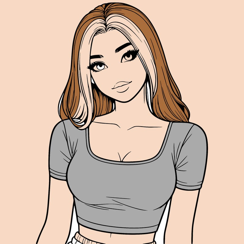 realistic girl with crop top
