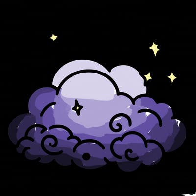 pink starry cloud sky