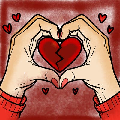 two hands making a heart