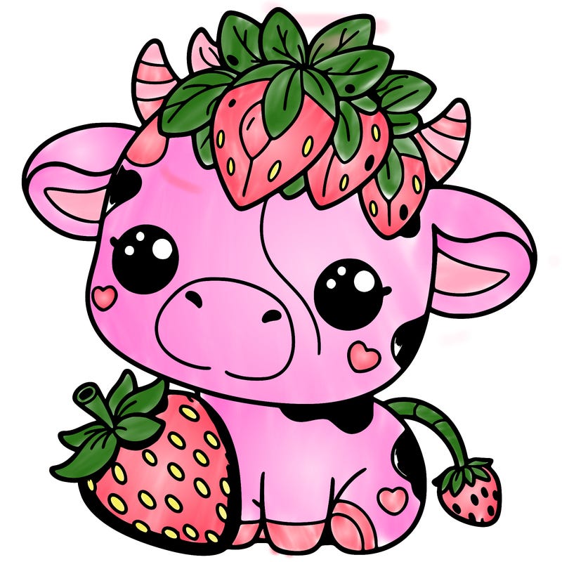 cute strawberry cow