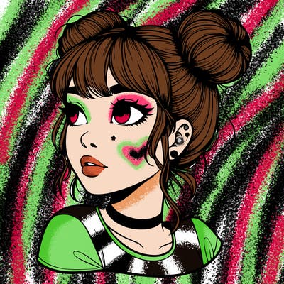 realistic girl with spacebuns