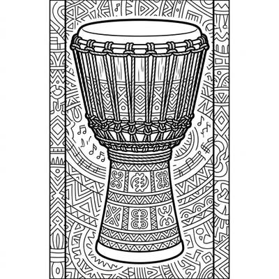 Immerse yourself in cultural artistry with this Djembe drum bookmark coloring page. Perfect for music lovers and those who appreciate intricate West African designs, it combines creativity with functionality.