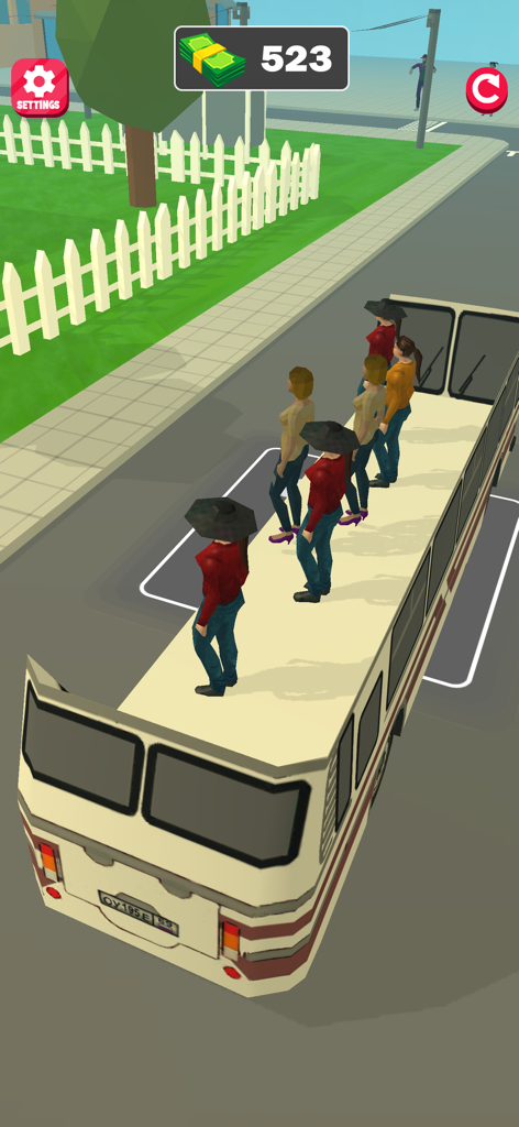 Ultimate Fun Park Simulator 3D - Ultimate Fun Park Simulator 3D gameplay showing visitors on a transport bus