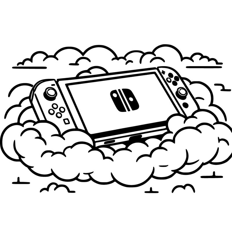 a nintendo switch in the clouds
