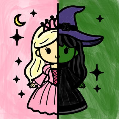 split princess and witch