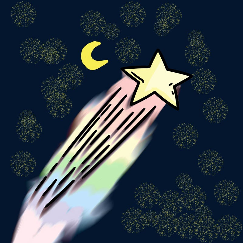 a shooting star in the sky