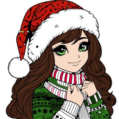 realistic christmas girl