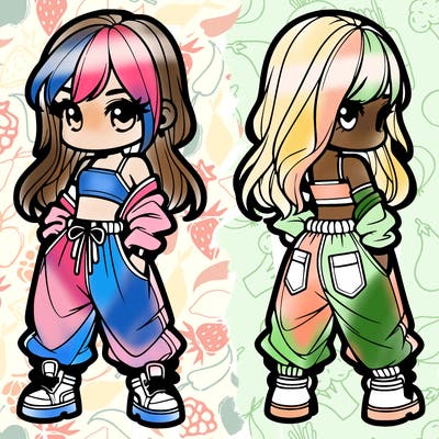 girl in crop top and baggy pants
