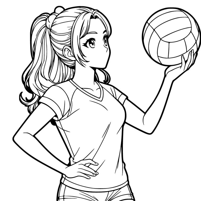 realistic girl volleyball player*