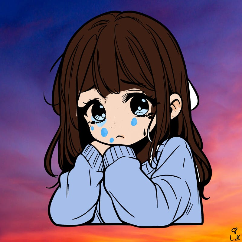 sad girl manga
