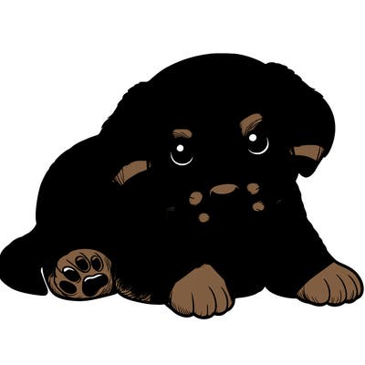 a cute realistic puppy