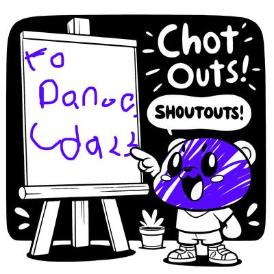 blank canvas that says above it shoutouts