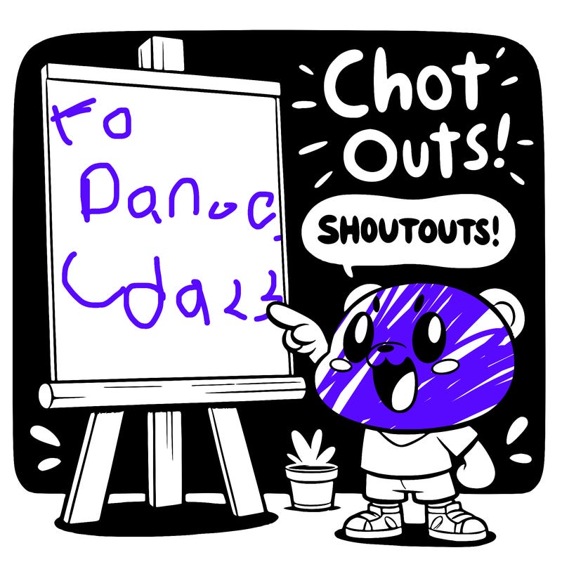 blank canvas that says above it shoutouts