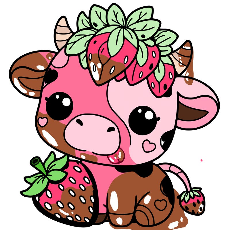 cute strawberry cow