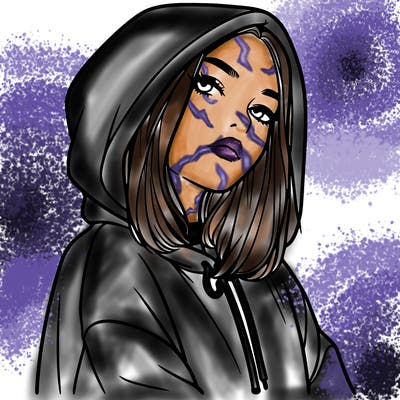 a realistic girl in a hoodie