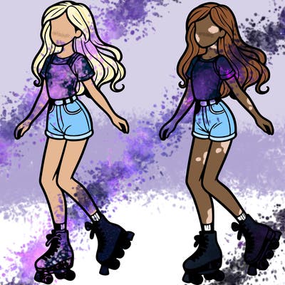 a girl in roller skates