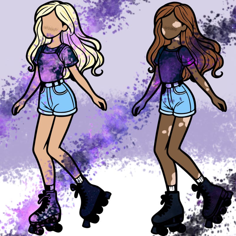 a girl in roller skates