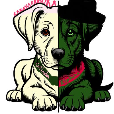 realistic dog split picture