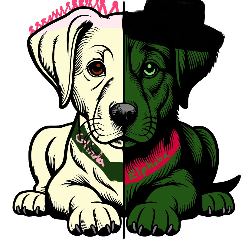 realistic dog split picture