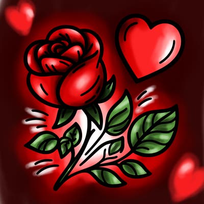 rose and heart