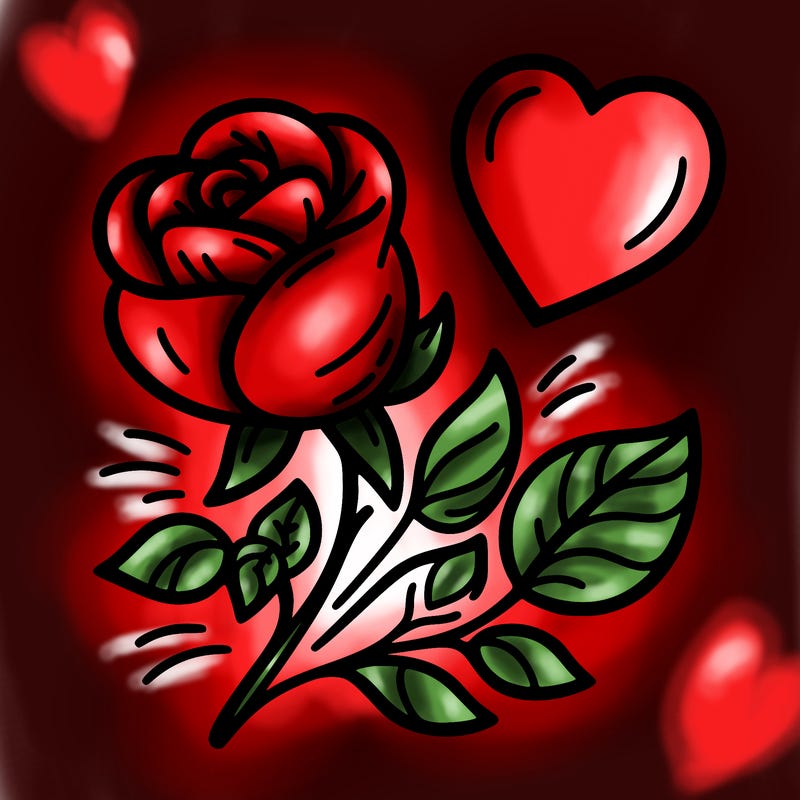 rose and heart