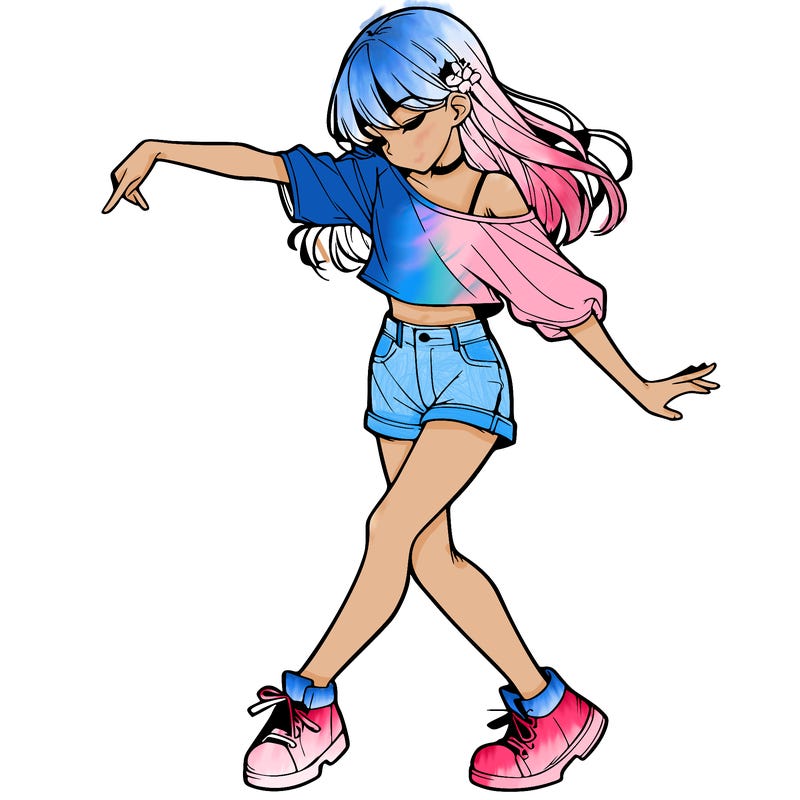 realistic girl danceing