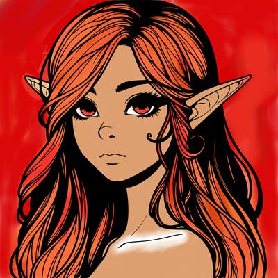 elf girl realistic dark fantasy