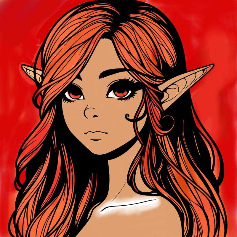 elf girl realistic dark fantasy