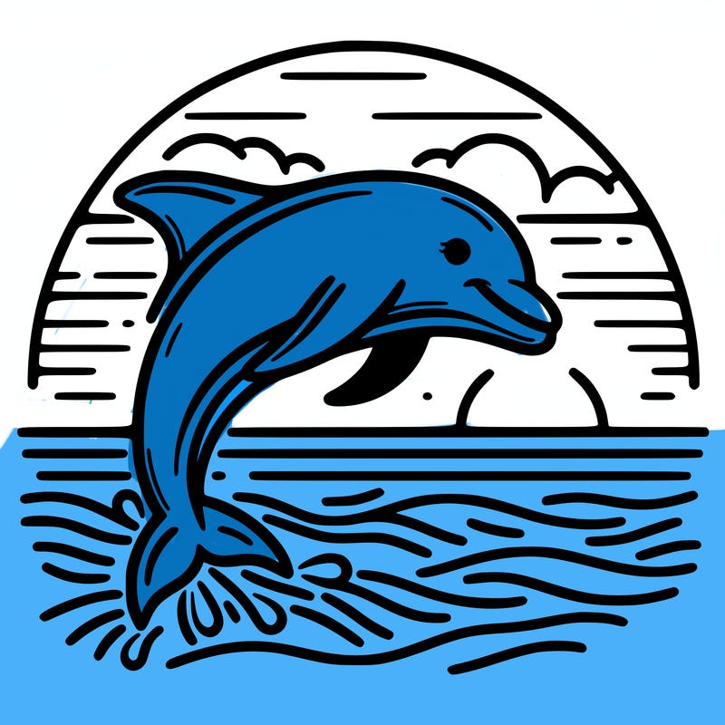 dolphin in a sunset