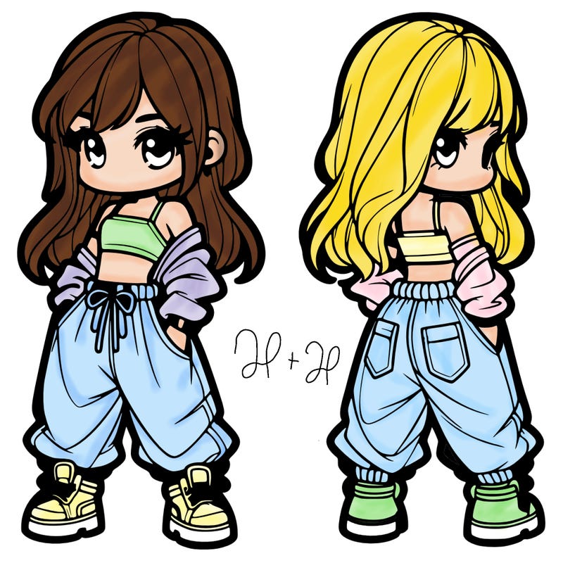 girl in crop top and baggy pants