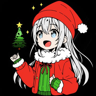 anime girl christmas