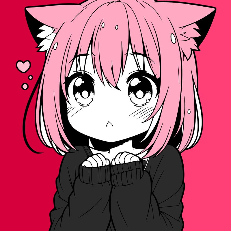 shy anime catgirl