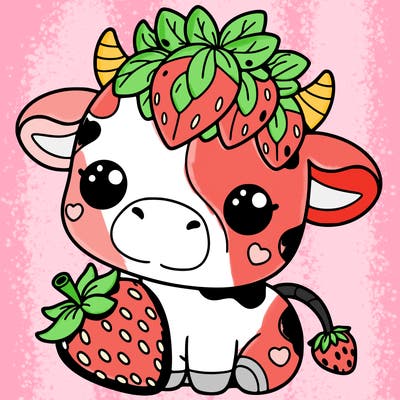 cute strawberry cow