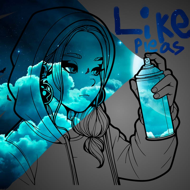 a realistic girl, spray painting