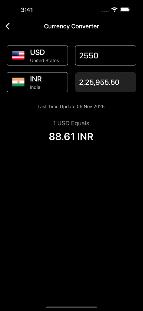 Gst Calculator - Tax Clac - Währungsumrechner, der die Berechnung des Wechselkurses von USD zu INR anzeigt.