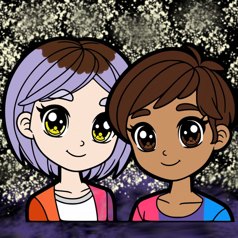 two friends that are girls with short hair