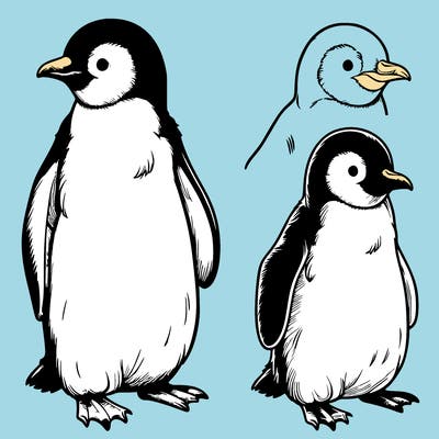 realistic penguin