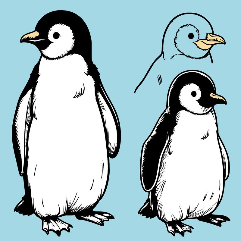 realistic penguin