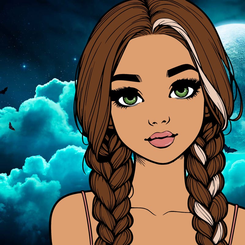 realistic girl with braids