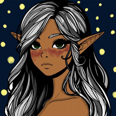 elf girl realistic dark fantasy