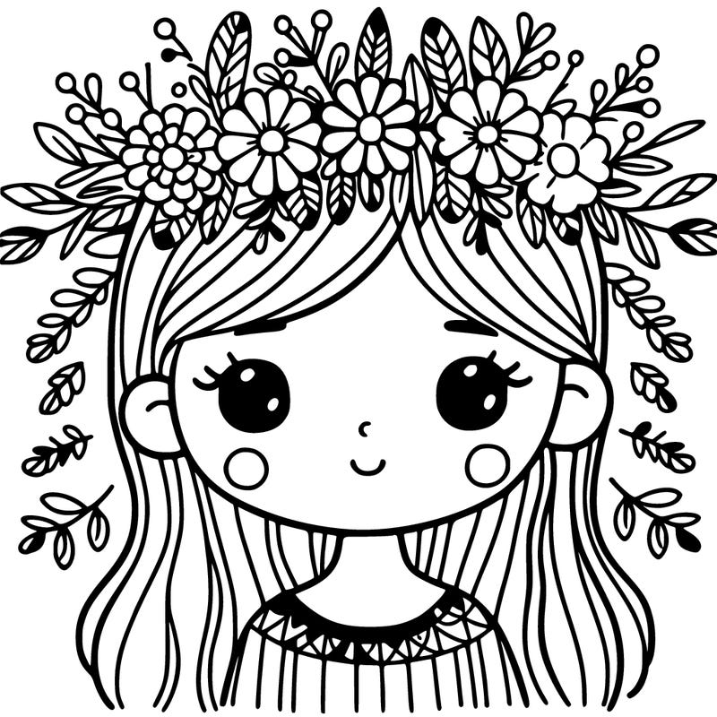 girl with flowers crown