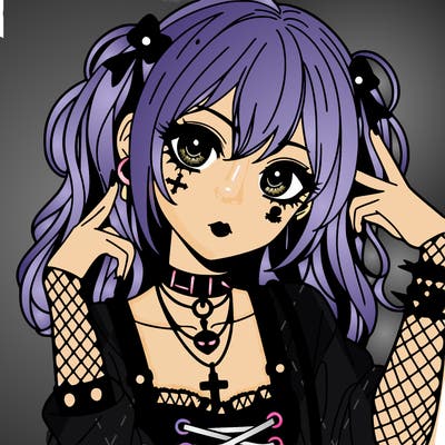 goth anime girl