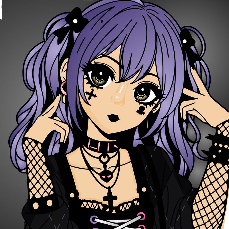 goth anime girl